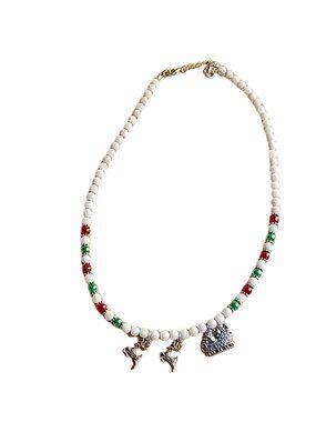 Christmas beaded gemstone Necklace 1552